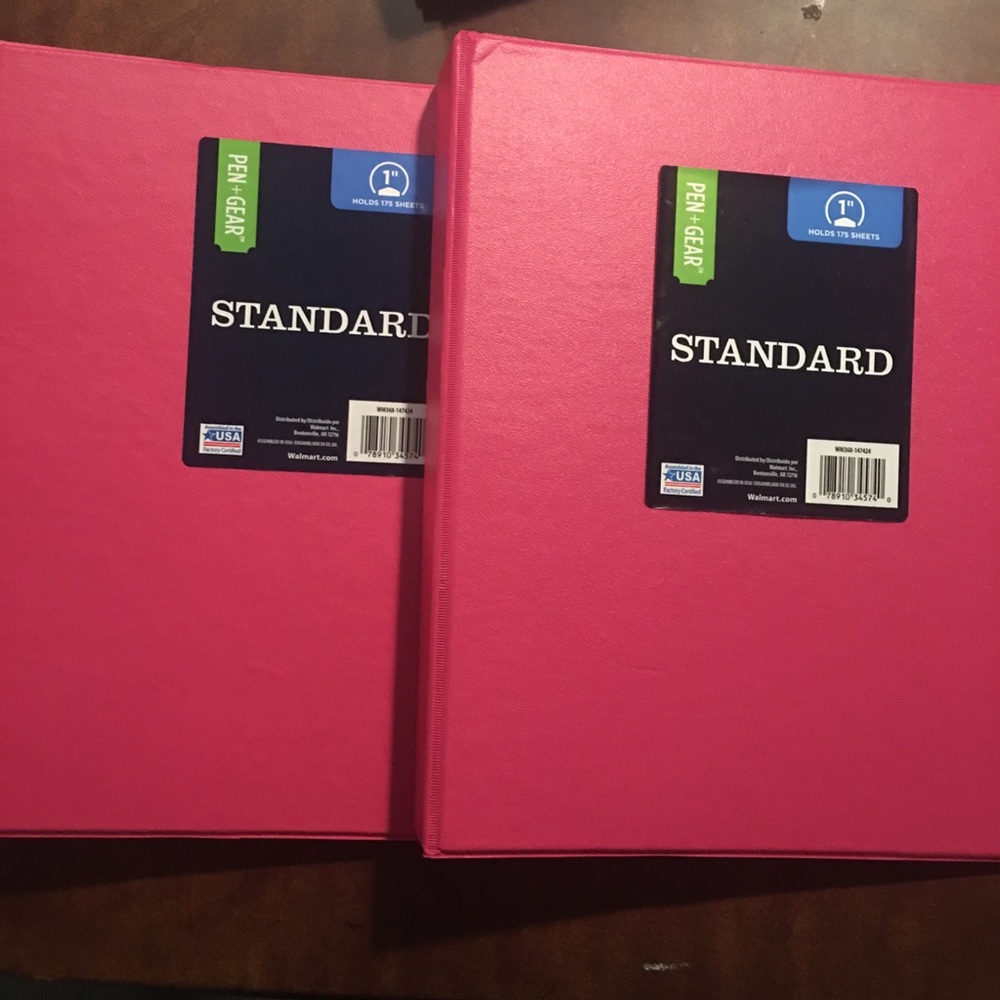 NWT bundle 2 pen and gear pink binders
